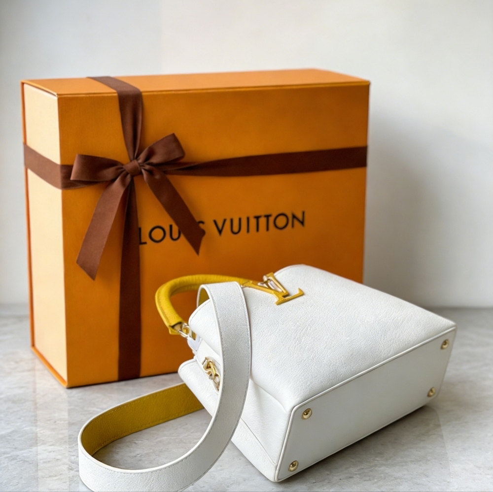 <AUTHENTIC>Louis Vuitton Yellow Taurillon Leather Top Handle Bag - Picture 6 of 6